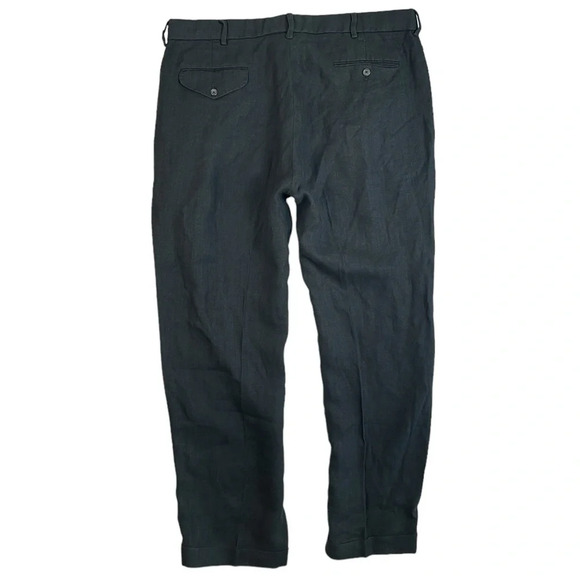 MJ80 Mens Polo Ralph Lauren Designer Pleated 100% LINEN Dress Pants 38x30 - Picture 4 of 6